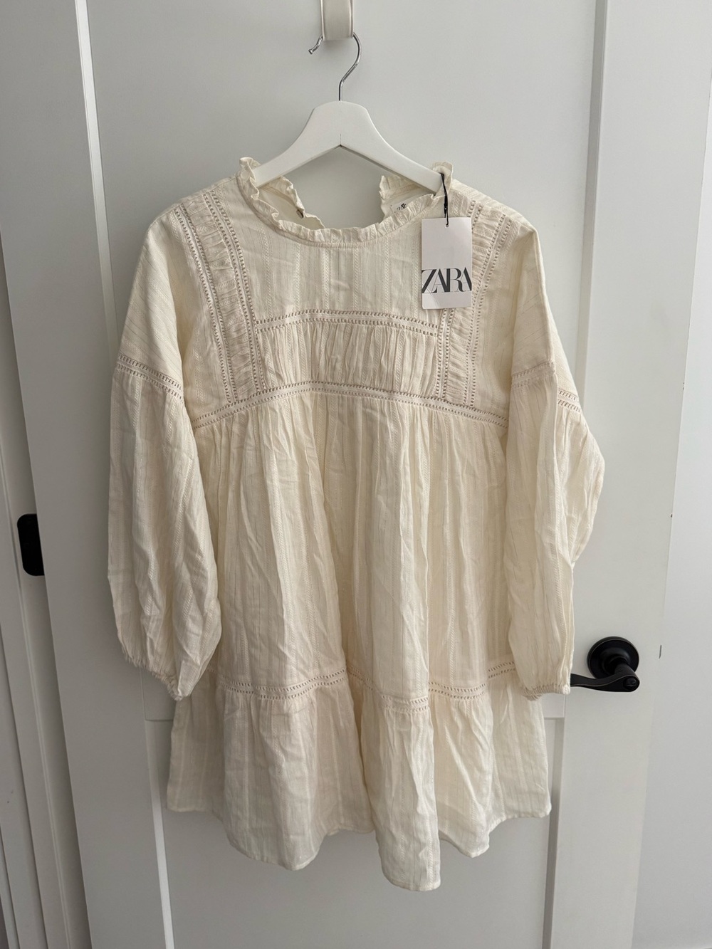 Zara Girls Cream Peasant Dress